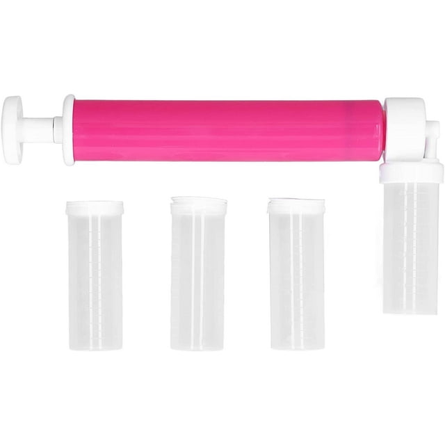 Manual Airbrush for Cakes Spray Gun Kit, Manual Airbrush for Cakes Glitter Decorating Tools DIY Baking Tools with 4pcs Cake Spray Tube for Kitchen DIY Baking Cake Cupcakes Cookies (Rosy Red)