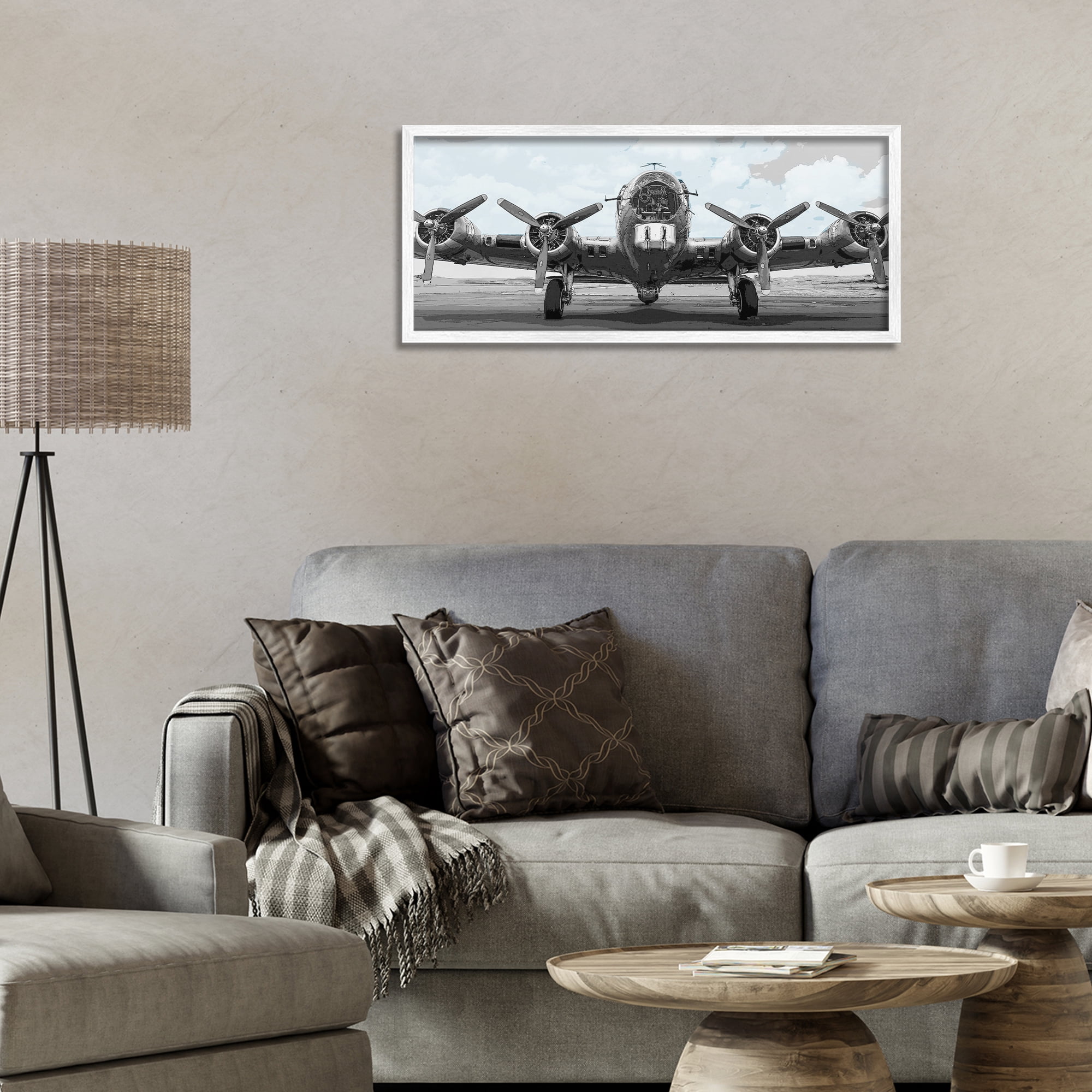 Stupell Industries Historic Aviation Aircraft White Framed Giclee Art, design by Kim Allen
