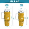 thumbnail image 3 of 30 oz Insulated Stainless Steel Tumbler Double Wall Stainless Steel Tumbler with 2-Way Drinking Honey Jars and Bees Pattern, 3 of 9