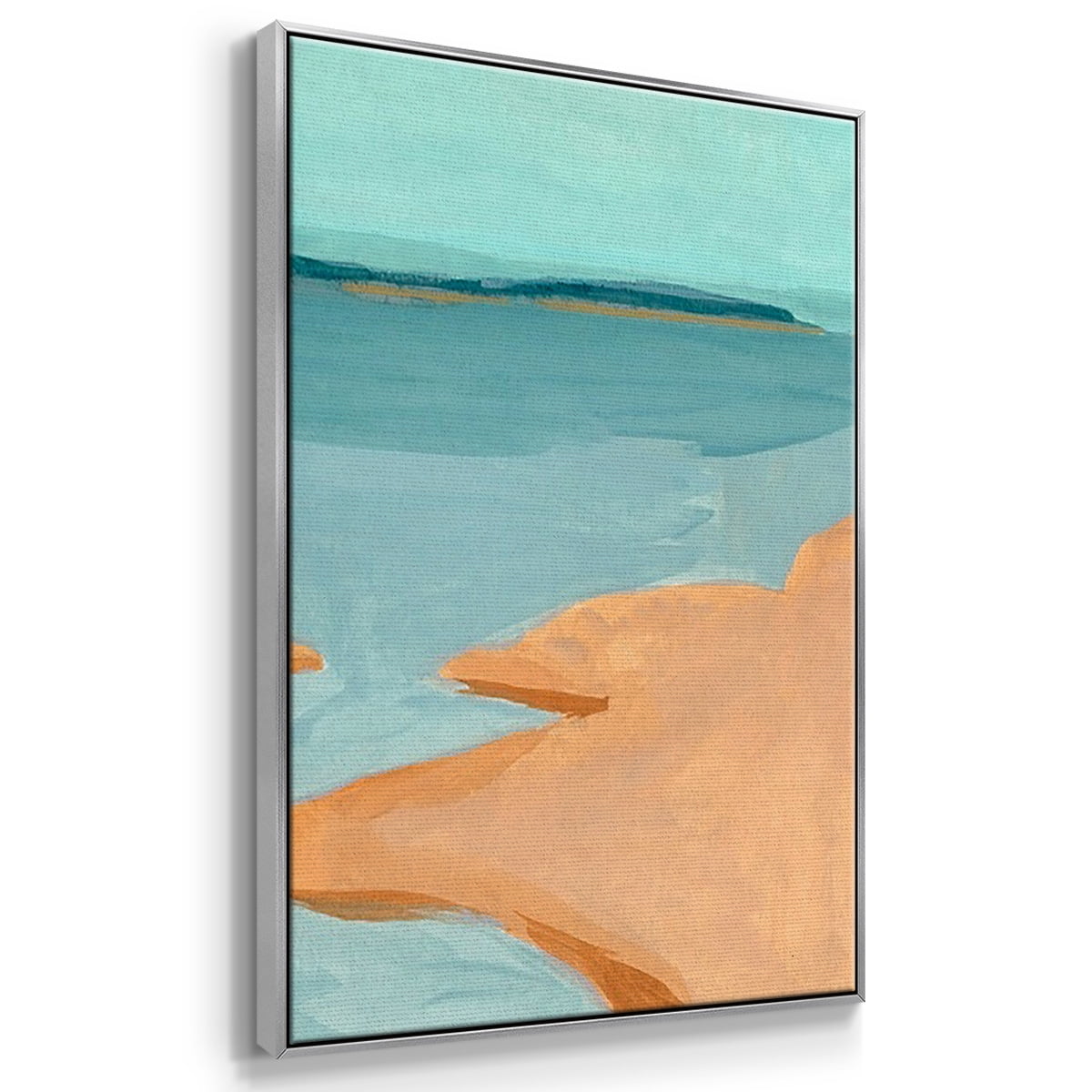 Out on the Sandbar I - Framed Premium Gallery Wrapped Canvas L Frame 3 Piece Set - Ready to Hang
