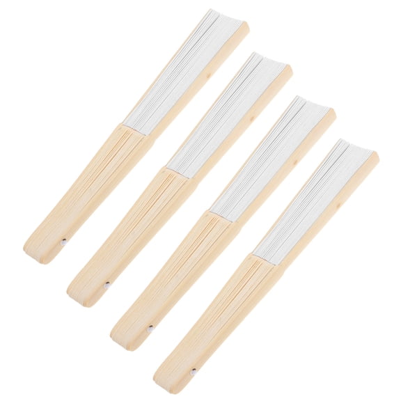 Soimiss 4Pcs White Paper Fan Craft DIY Accessory For Valentine’s Day Party