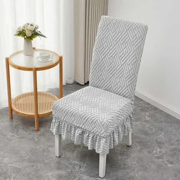 Funda elástica removible para silla | Funda protectora lavable antideslizante para asiento en comedor, hogar, cocina, banquetes, hotel | Terciopelo jacquard moderno | Compatible con sillas de
