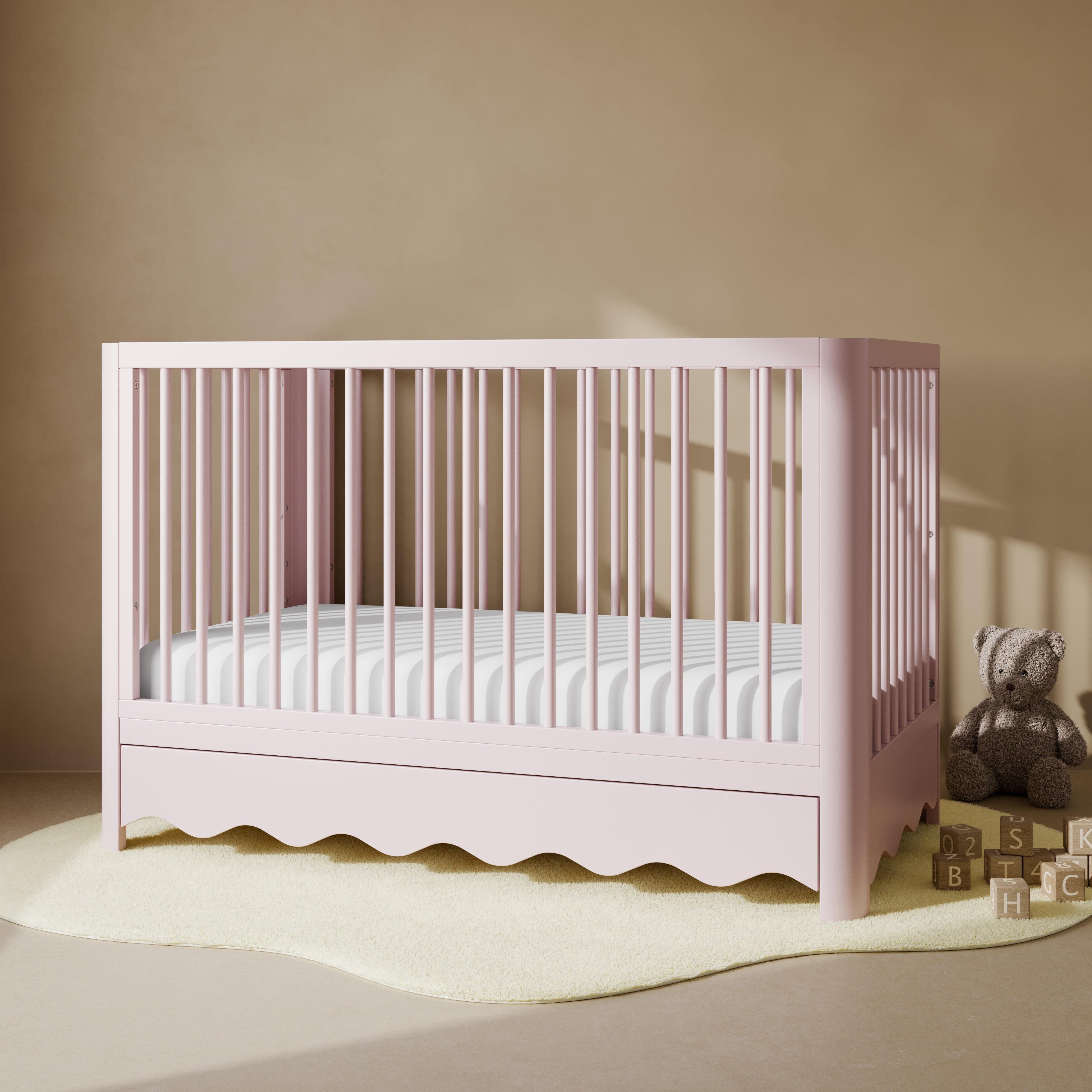Art of Nursery by Storkcraft Casablanca 5-in-1 Convertible Baby Crib with Drawer, Blush