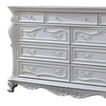 thumbnail image 3 of Venta Wide Dresser Chest with 9 Drawers, Carved Details, White Solid Wood, 3 of 5