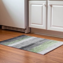 Addison Rugs Mayfield Premium Machine Washable Transitional Stripes Aloe Rectangle Rug, 1'8" x 2'6"