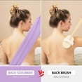 thumbnail image 4 of 2 Pcs Exfoliating Back Scrubber with Handles,Nylon Back Washcloth Back Scrubber Extended Length Back Washers Stretchable Washcloth Pull Strap Shower Exfoliator for Body Cleans Skin Massages,Purple, 4 of 9