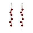 thumbnail image 1 of Pendientes colgantes Yinane florales de moda Con dijes para mujer fiesta de cumpleaños Rojo, 1 of 8