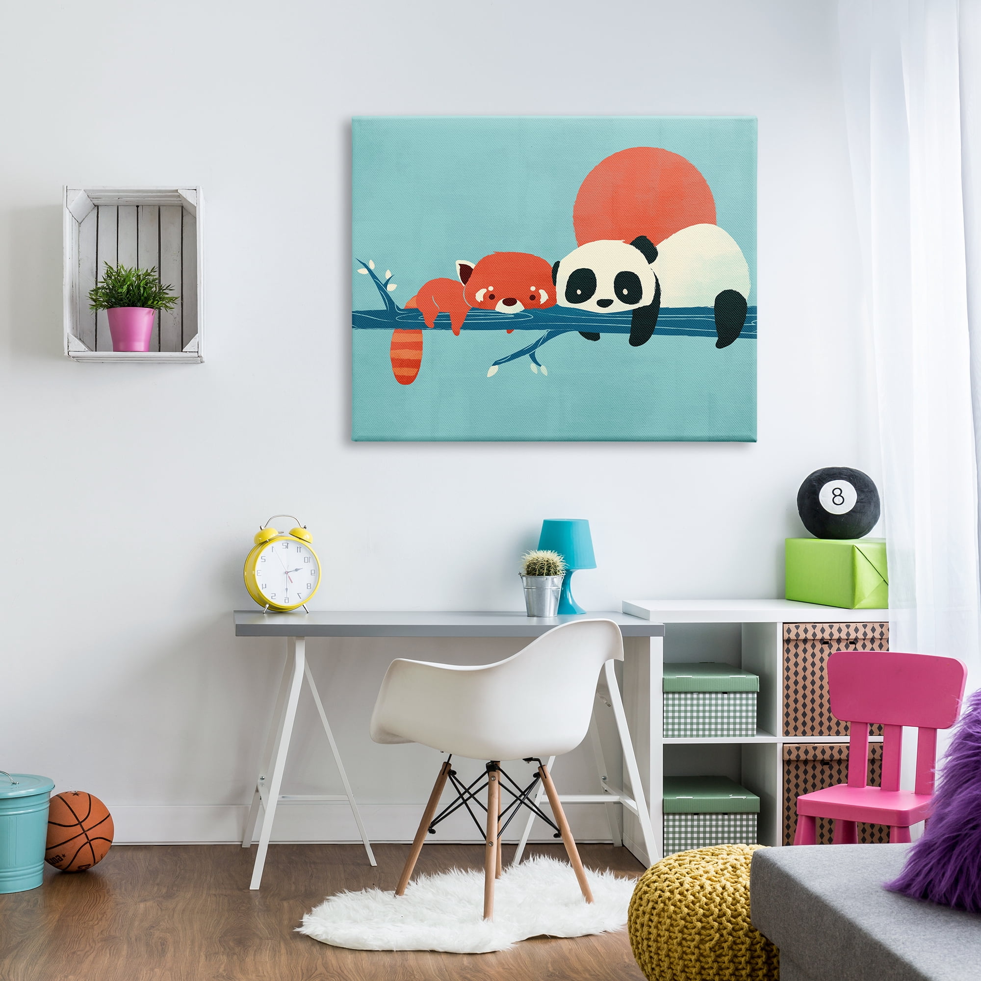Stupell Industries Pandas on Branch Animals & Insects Painting Gallery Wrapped Canvas Art Print Wall Art, 48 x 36