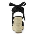thumbnail image 2 of BLISSFUL STEP Women's Shoes Espadrille Wedge High Heel Round Toe Sandals Black 7.5, 2 of 8