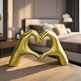 thumbnail image 2 of Heart Hands Sculpture, Gold Resin Material, Room Decor for Living Room, Bedroom, Office, Coffee Table, Desk, Wedding, Party, Gifts for Girl, 2 of 5