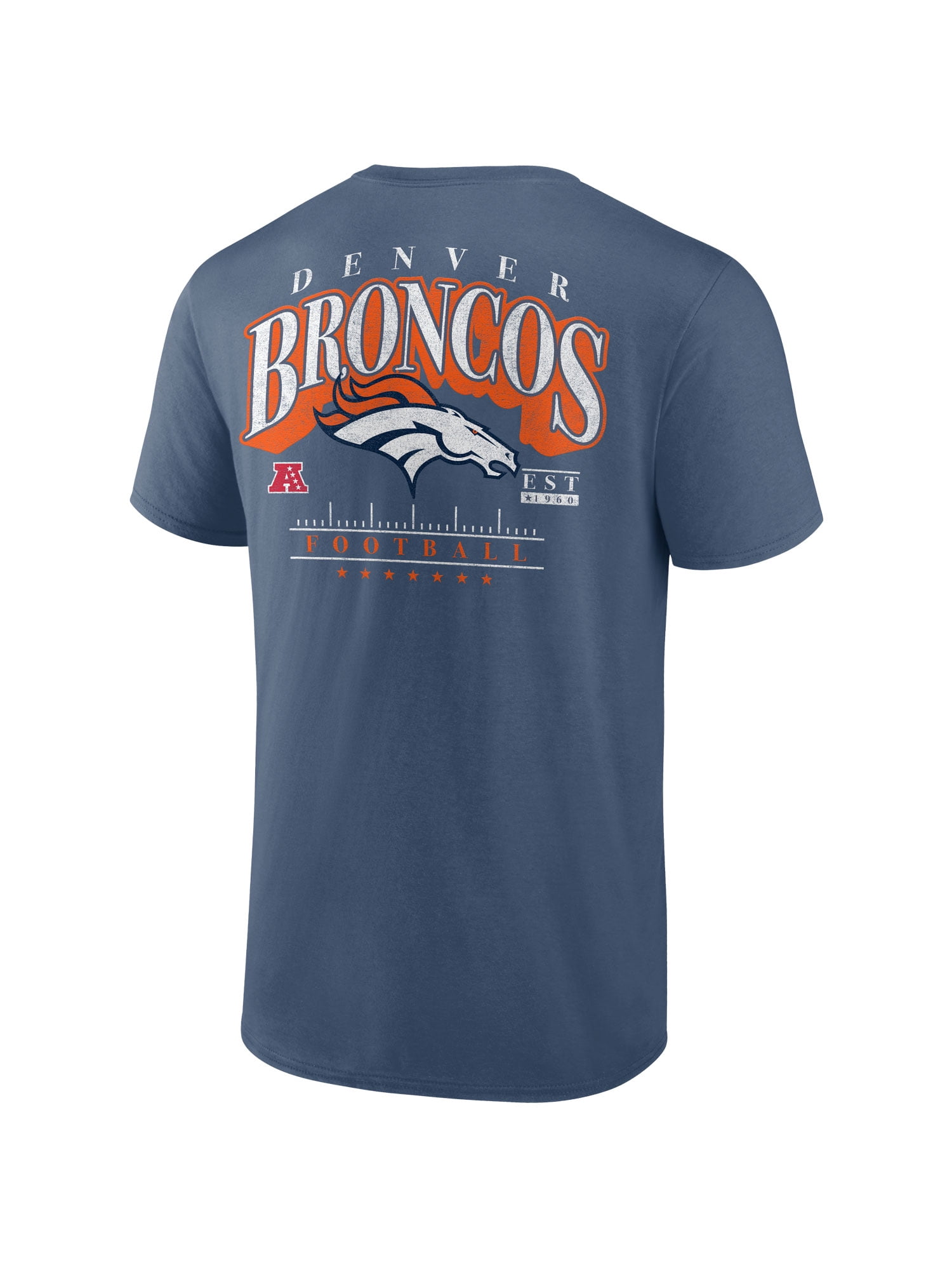 NFL Denver Broncos Men's Cotton Faded Navy Short Sleeve T-Shirt