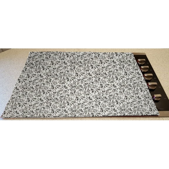 Paisley Stove Top / Cook Top Cover & Protector by Penny's Needful Things (Black & Gray)