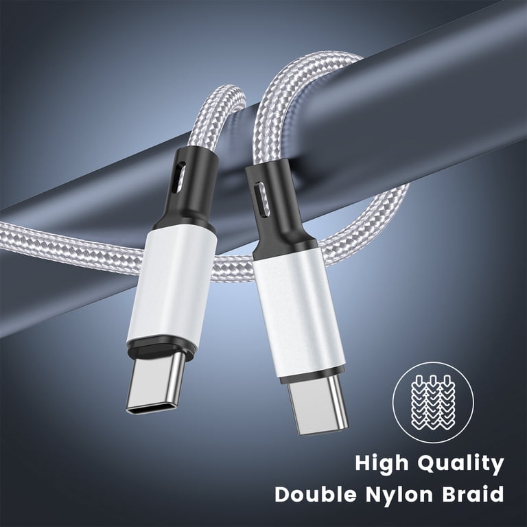 Cshidworld USB-C to USB-C Cable, 3-Pack, Silver photo 5