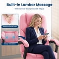 thumbnail image 3 of Vyrox Ergonomic Executive Office Chair with Massage Lumbar Support & Footrest, Reclining High-Back PU Leather Desk Chair, Pink, 3 of 7