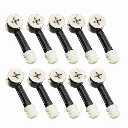 

10pcs Hardware Fastener Removable 3 in 1 Furniture Connecting Fitting Support Connector Cabinet Bracket Eccentric Wheel Nut BLACK