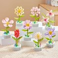 thumbnail image 4 of Ramo de rosas de orquídeas, hermoso bloque de flores suculentas, bloques de construcción en maceta, Kit romántico de montaje, juguete de construcción, regalo para niña, 4 of 5