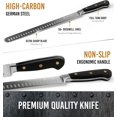 thumbnail image 3 of Brisket Slicing Knife – 12" Brisket Knife, BBQ, Grilling Gifts For Men – Razor Sharp German Steel, Full Tang, Ergonomic Handle, 3 of 4