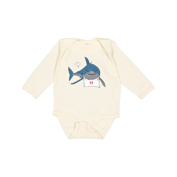 Inktastic Shark Dinner Boys or Girls Long Sleeve Baby Bodysuit