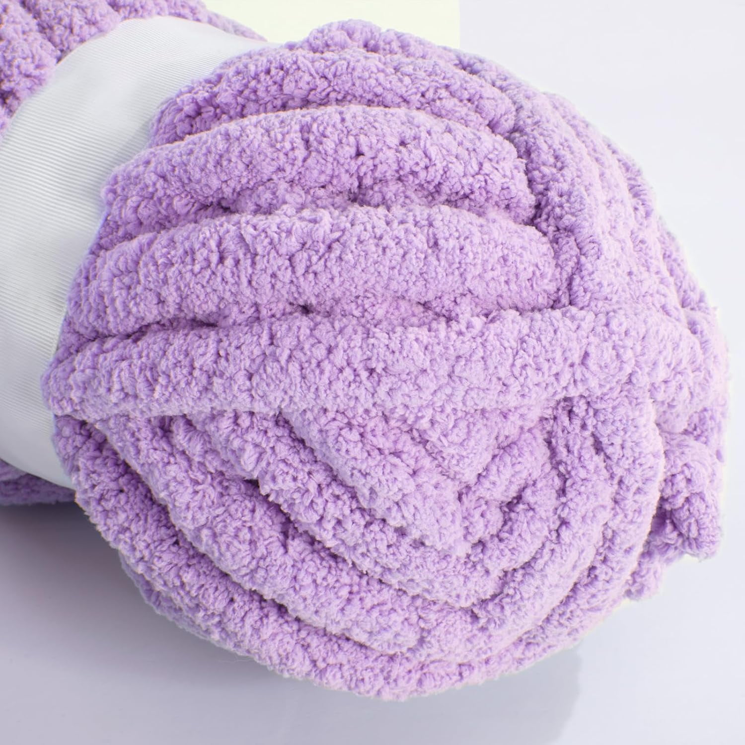 Purple Chunky Chenille Yarn for Crocheting, Bulky Thick Fluffy Yarn for Knitting,Super Bulky Chunky Yarn for Hand Knitting Blanket, Soft Plush Yarn, 2 Jumbo Pack (27 yds,8 oz Each Skein)