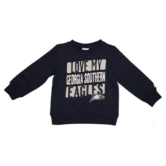 NCAA GSU Georgia Southern University Love My Eagles Toddlers' Crew Neck Fleece (Georgia Southern Eagles, 2T)