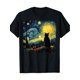 thumbnail image 2 of Cat Starry Night Van Gogh Cat For Cat Lover Cat Mom Cat Dad T-ShirtCouple Clothing 2025Family T-Shirt, 2 of 7