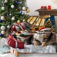 thumbnail image 2 of Christmas Cat Blanket Winter Warm Soft Leisure Nap Blanket with Santa Hat Cozy, 2 of 6