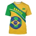 thumbnail image 3 of VNKIDY Mens Brazil Soccer Flag Print Short Sleeve T Shirt Crew Neck Quick Dry Breathable Athletic Tee For Sports Daily Wear Light Yellow XXXXXL, 3 of 3