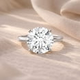 thumbnail image 3 of Rosec Jewels Lab Grown Diamond Solitaire Engagement Ring 4 Carat - IGI Certified - E-VS1 Quality - with Jewelry Box, 925 Sterling Silver, US 4.00, 3 of 7