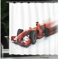 thumbnail image 4 of Ambesonne Race Themed Shower Curtain, Formula Racing Print, 69"Wx70"L, Black Red, 4 of 5