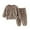 Coffee, variant on lnmuld Two Piece Outfits Soft Flannel Pajama Set for Toddlers and Kids Cozy Long Sleeve Loungewear with Pants Winter Sleepwear Outfit for Boys and Girls Nightwear Solid Color Size:12-18 Months