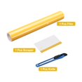 thumbnail image 3 of Uxcell 1 Set 6D Carbon Fiber Vinyl Wrap 11.8" x 3ft Self-Adhesive with Scraper, Yellow, 3 of 7