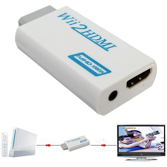 UniLink (TM) Wii vers HDMI Adaptateur de Convertisseur Vidéo 480P 720P avec Sortie Audio 3,5 Mm Prend en Charge Tous les Modes d'Affichage Wii