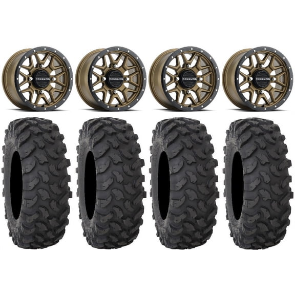 Raceline Krank 14" Bronze Wheels 28" XTR370 Tires Polaris RZR XP 1000 / PRO XP / Ranger XP 900/1000