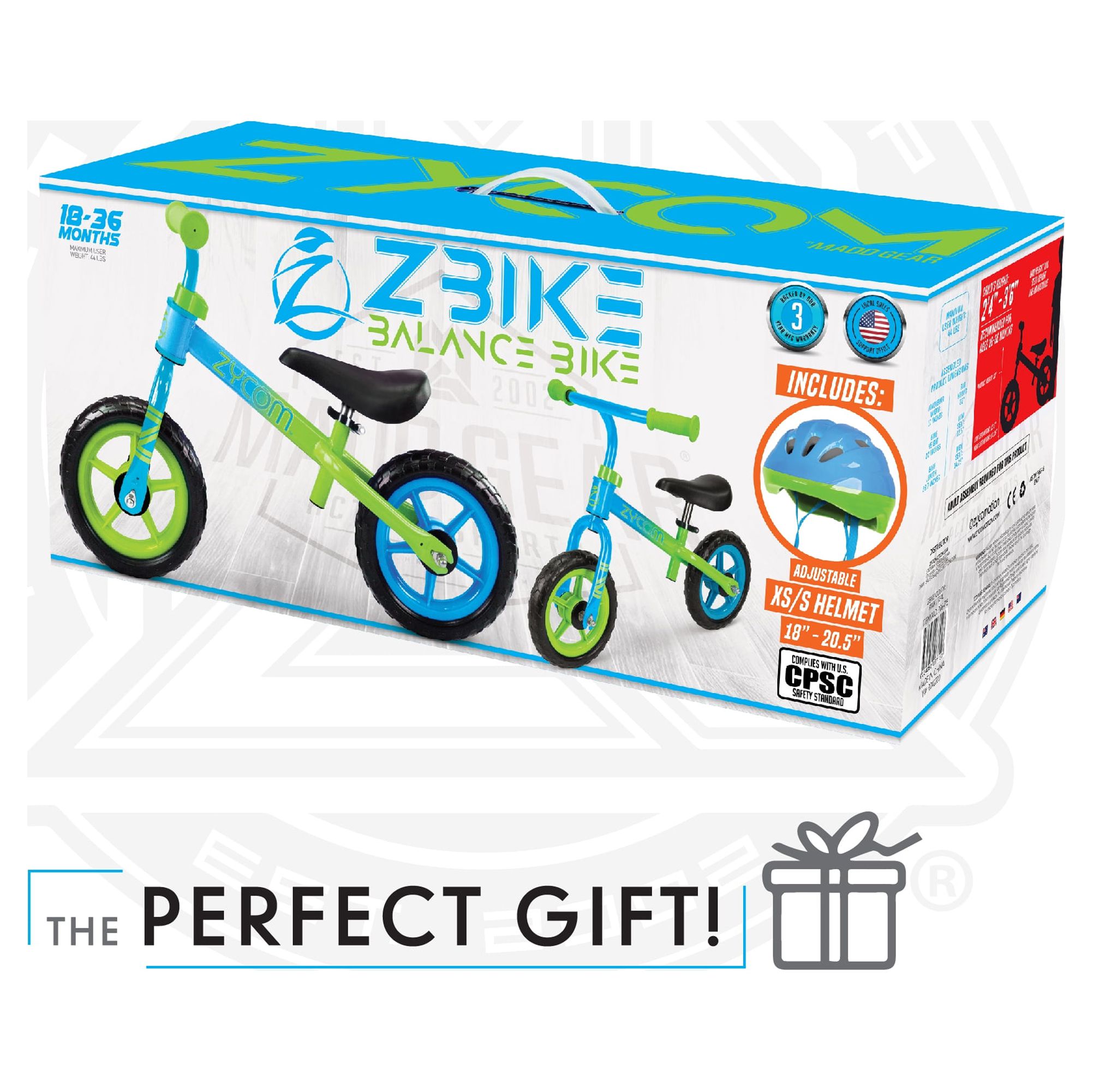 Zycom 10-inch Toddlers Balance Bike Adjustable Helmet Airless Wheels Lightweight Training Bike Blue - image 8 of 12
