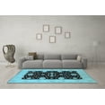 thumbnail image 3 of Ahgly Company Indoor Round Oriental Light Blue Traditional Area Rugs, 4' Round, 3 of 4