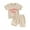 Apricot, variant on Musuos Baby Girl 2Pcs Spring Outfits 6 12 18 24M 3T Fuzzy Letter Embroidery Short Sleeve Tops + Shorts Set Toddler Clothes