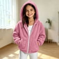 thumbnail image 5 of Lmnyox Kid's Fleece Jackets Winter Warm Solid Color Zip Up Coats Casual Hooded Jackets with Pockets, 5 of 6