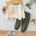 thumbnail image 6 of GPOECD Boys Outfits Versatile Two Piece Autumn Winter Sweatshirt and Track Pants with Cozy Long Sleeve Top Boys' Clothing Sets,Green,18-24 Months, 6 of 7