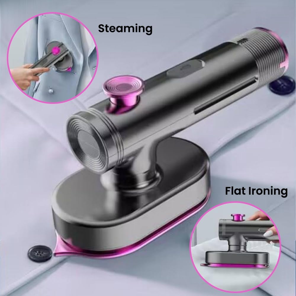 Portable Handheld Garment Steamer for Clothes, Fast Heat Up Travel Steamer with Continuous Steam, Compact Clothes Steamer for Home and Travel, Wrinkle Remover for Fabrics Curtains