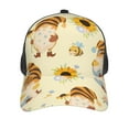 thumbnail image 3 of Disketp Watercolor Bee Honey Honeycomb Bee Print Trucker Hat Men Women - Mesh Baseball SnapBack Cap, 3 of 7