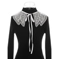 thumbnail image 2 of INSPIRE CHIC Detachable False Collar, Embroidery Mini Cape Neck Ruff Dickey Fake Collar for Blouse White-4, 2 of 5