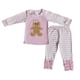 thumbnail image 3 of Conjunto de ropa de dormir para niños y niñas, ropa de dormir con bordado de pan de jengibre, pantalones de rayas rosas, pijamas para niños pequeños, venta al por mayor, 3 of 4
