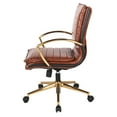 thumbnail image 3 of OSP Home Furnishings Mid-Back Faux Leather Chair with Gold Finish in Saddle Faux Leather, 3 of 5