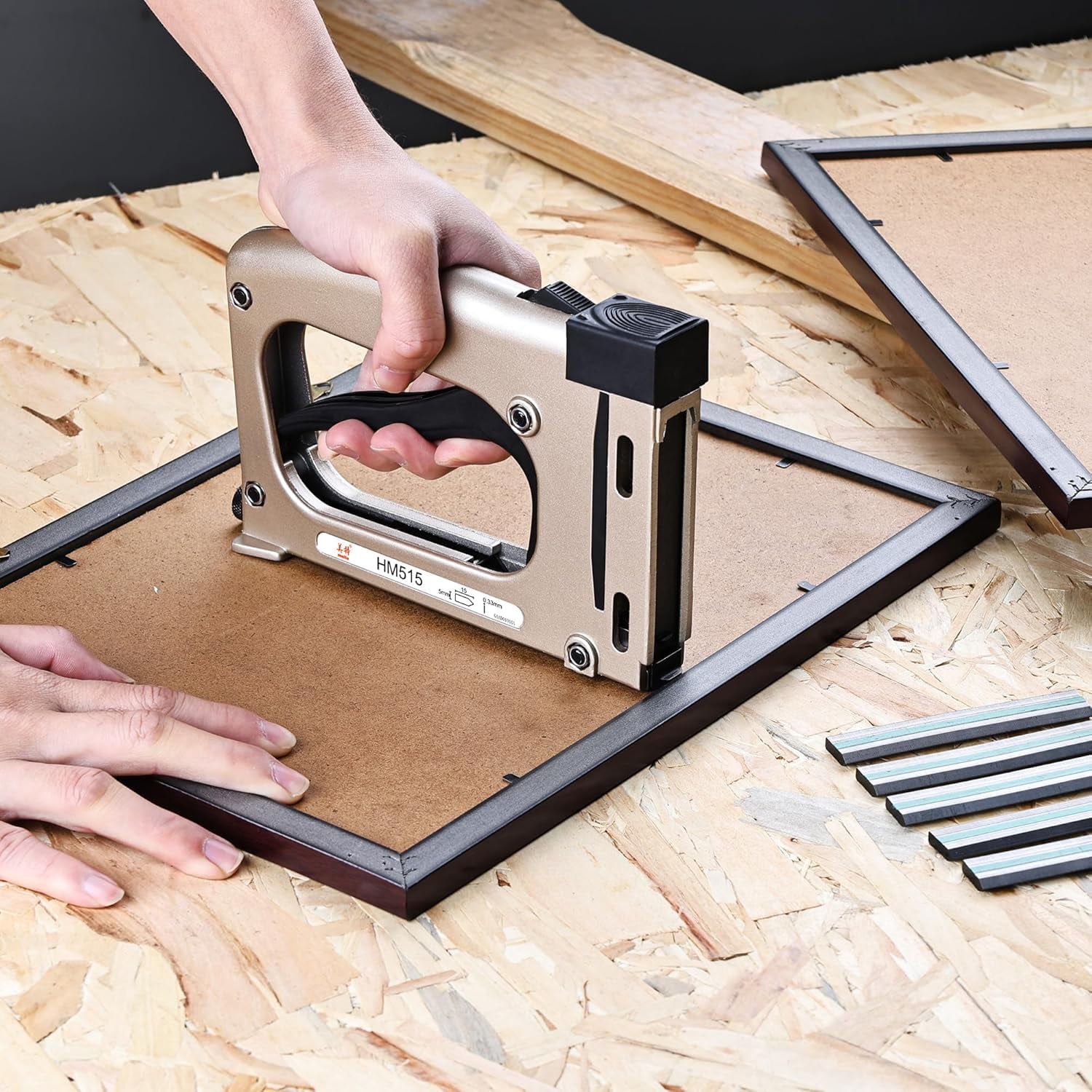 MEITE HM515 Manual Point Driver Stapler for Picture Framing with 1000 Flexible Point Nails
