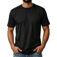 thumbnail image 2 of HAOTAGS Mens T-Shirt Casual Breathable Cotton Basic Short Sleeve Tee Tops Black Size 4XL, 2 of 8