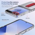 thumbnail image 2 of Allytechgroup Clear Case for Samsung Galaxy Z Flip 6/ Flip 7 FE, with Build in Screen Protector Anti-Scratch Full Body Shockproof Not-Yellowing Kickstand Phone Cover for Galaxy Z Flip 7 FE/6,Red, 2 of 9