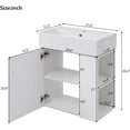 thumbnail image 3 of 21.6" Modern Floating Bathroom Vanity with Ceramic Basin, Right Side Storage Soft-Close Doors for Small Room, White, 3 of 8