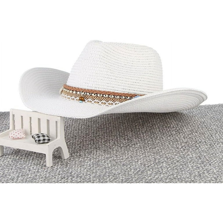 Straw Cowboy Hat for Women Men Girls Roll up Wide Brim  display picture 1
