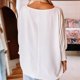 thumbnail image 3 of Top Suelto para Mujer con Puños Fruncidos Camisa Informal Transpirable De Manga Larga con Cuello Redondo para Verano Blanco M, 3 of 5