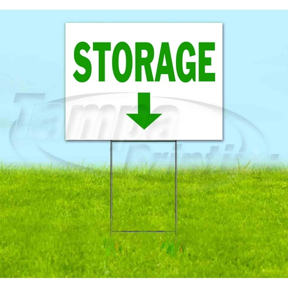Storage Down (18" x 24") Yard Sign, Includes Metal Step Stake